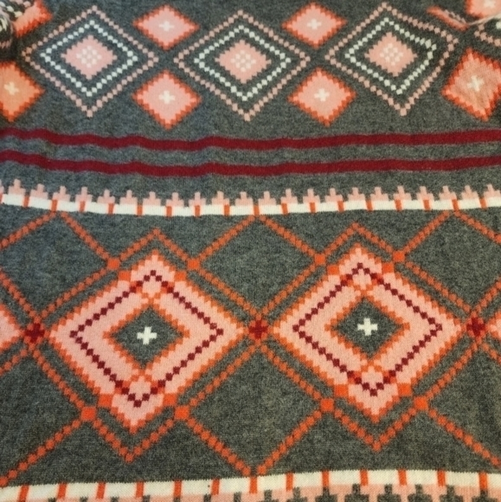 Talbots Lambswool Blend Geometric Pattern Size Me… - image 4